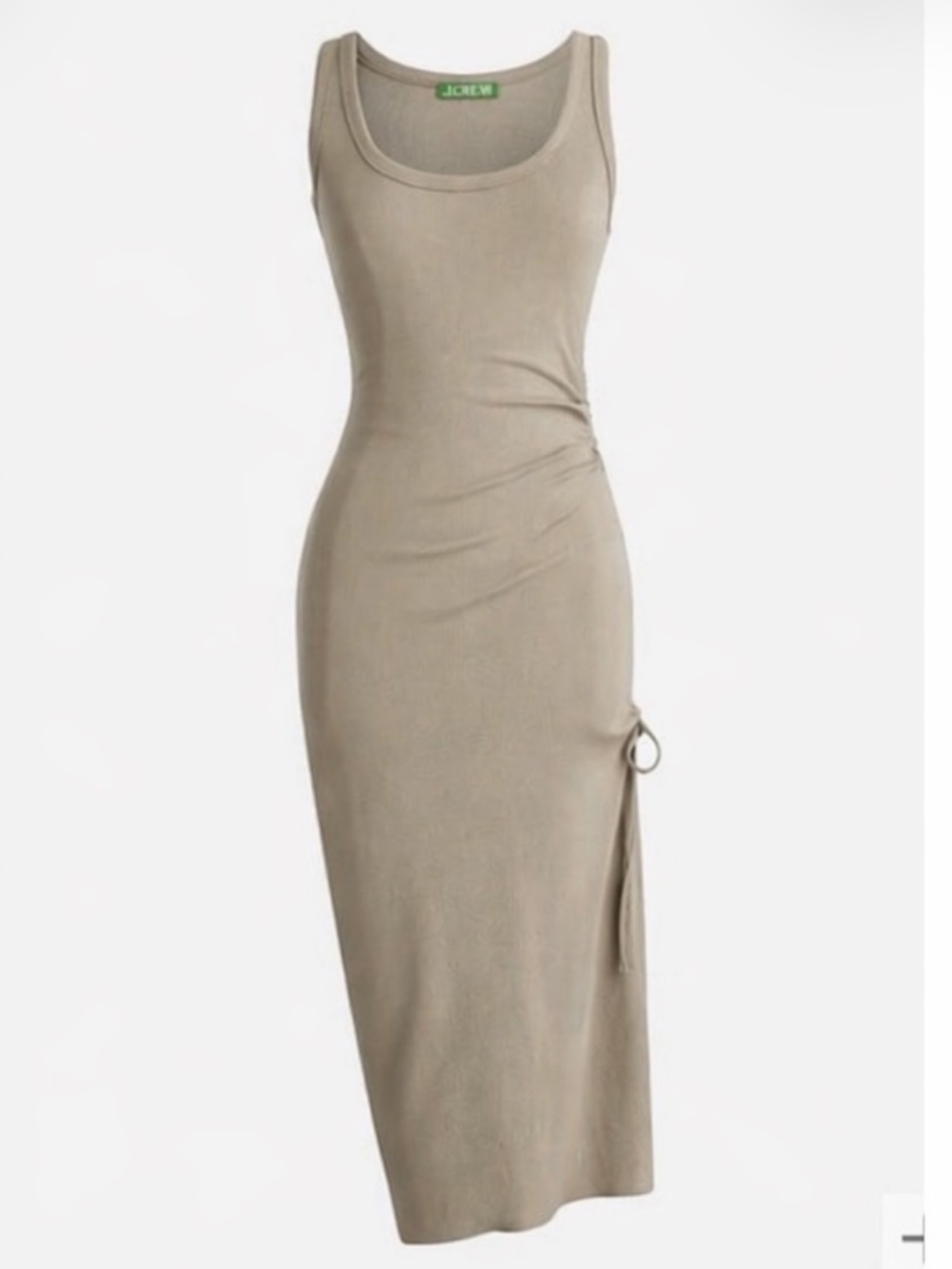 NWT J. Crew Ruched Midi Dress with Side Slit